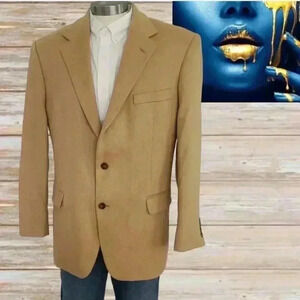 Gian Franco Rufini  100% Camel Hair Tan Brown Blazer Coat Size 44R